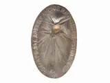 Amerigo Tot, Let the earth open and the Lord sprout 1979, oval high relief in bronze