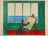 Interno dello studio 1969 by Virgilio Guidi, oil on canvas, offered Dec 2022