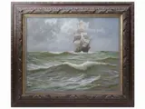 Dario Santini, On the high seas, oil on tablet