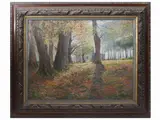 Dario Santini, Autumn morning, oil on panel