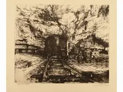 Walter Piacesi, Spring 1972 - Railway station 1960, two engravings
