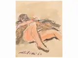 Walter Piacesi, Lovers 1962, mixed media on paper
