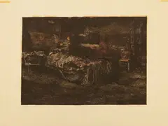 Walter Piacesi, Interior study, etching