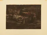 Walter Piacesi, Interior study, etching