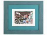 Dina Bellotti, Canal with boats, watercolour on paper laid on cardboard
