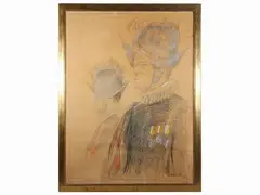 Dina Bellotti, Swiss Guard 1981, mixed media on paper