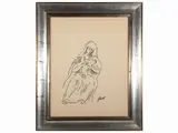Virgilio Guidi, Madonna with child, ink on paper