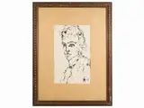 Corrado Cagli, Portrait 1969, ink on paper