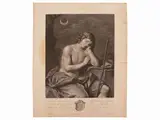 Antonio Morghen, Uritur inspiciens sopitum cynthia somno, Giovanni Francesco Barbieri detto Guercino after, engraving