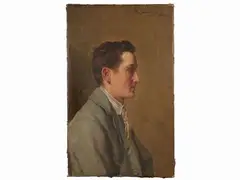 Michele Garinei, Male portrait, oil on canvas