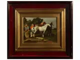 Alfredo Del Sordo, Horses, oil on panel
