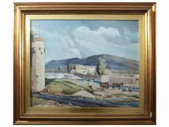 Pescaia alla nave a Rovezzano 1939 by Desiderio Tanfani, oil on panel, offered Dec 2022