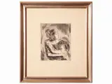 Xavier Bueno, Portrait of children, etching