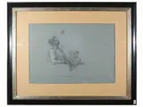 Giuseppe Bezzuoli attribuito, Figure study, charcoal on paper