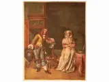 Carlo Lasinio, Characters in an interior, engraving