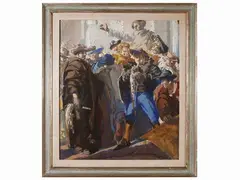 Cosimo Privato, The goliardic anthem, oil on cardboard