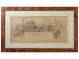 Edmond Morin, Le retour, two ink drawings
