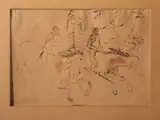 Felice Carena, Study of horses, ink on paper