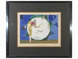 Umberto Brunelleschi, Messenger of love, colored pochoir etching