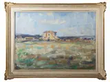 House on the sea by Enzo Pregno, oil on canvas, offered Nov 2022