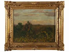 Landscape by Francesco Gioli, oil on canvas, offered Nov 2022