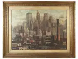 Gianfranco Antoni, City 1970, oil on canvas
