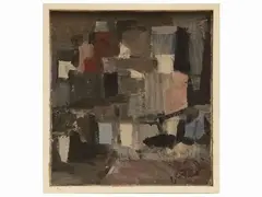 Composition by Bruno Paoli, oil on faesite, offered Nov 2022