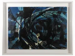 Alvaro Monnini, Composition 1959, oil on hardboard