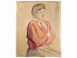 Umberto Maganzini, Female figure, watercolor on paper
