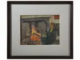 At the fireplace by Guido Borgianni, oil on hardboard, offered Nov 2022