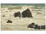 Storm by Giovanni Lomi, oil on panel, offered Nov 2022