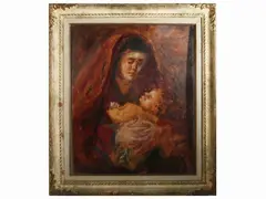 Marcello Scarano, Matenity, oil on tablet