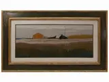 Marcello Boccacci, Seascape with boats, oil on tablet