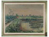 Fioravante Seibezzi, Lake landscape, oil on canvas
