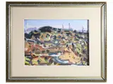 Landscape by Enzo Pregno, oil on panel, offered Nov 2022