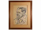 Ottone Rosai, Male character 1955, charcoal on paper