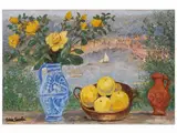 Michele Cascella, Rose gialle e pompelmi 1972
