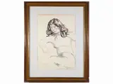 Female portrait 1971 by Enzo Faraoni, watercolor on paper, offered Nov 2022