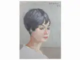 Augusto Zoboli, Female portrait 1965, oil on cardboard