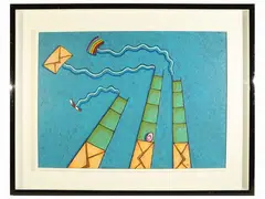 Scalare la fantasia 1992 by Giuliano Ghelli, oil on canvas, offered Nov 2022