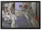 Renzo Grazzini, Allegorical scene 1988, oil on canvas