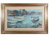 Francesco Bausi, Glimpse of Livorno, oil on panel