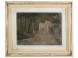 Ugo Pignotti, Street with houses, oil on panel