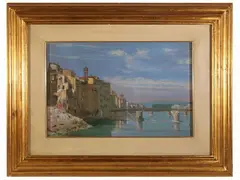 Angelo Mambriani, Florentine view, 1945, oil on canvas