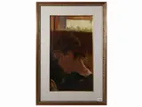 Giuseppe Fraschetti, Face of girl, oil on tablet