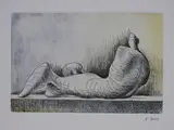 Henry Moore, Reclining Figure Right 1976, etching-aquatint print