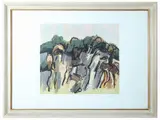 Ennio Morlotti, Landscape, color lithograph