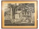 Fillide Levasti, Houses under construction Via Valori, charcoal on paper