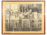 Fillide Levasti, Houses under construction Via Valori 1949, charcoal on paper