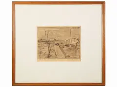 Landscapes, a lithograph and an etching by Pietro Bugiani, offered Nov 2022